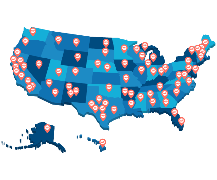USA map of local WordPress Developers